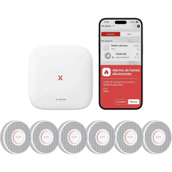 X-Sense XS0B-MR61 - Kit détecteurs de fumée à alertes vocales en français — 1 X-Sense XS0B-MR61 - Kit détecteurs de fumée à alertes vocales en français — 1