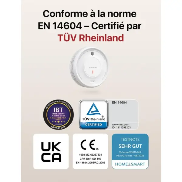 X-Sense XS0D-MR61 - Kit détecteurs de fumée magnétiques avec base SBS50 — 2 X-Sense XS0D-MR61 - Kit détecteurs de fumée magnétiques avec base SBS50 — 2