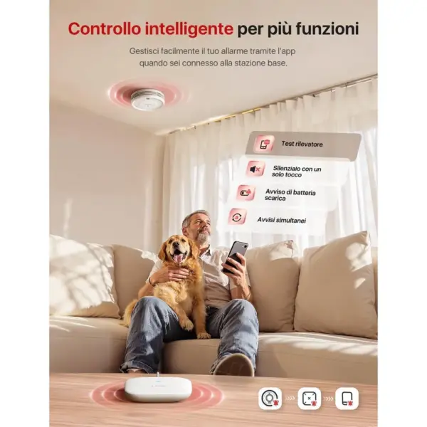 X-Sense XS0D-MR - Kit 6 rilevatori di fumo magnetici con base SBS50 — 2 X-Sense XS0D-MR - Kit 6 rilevatori di fumo magnetici con base SBS50 — 2