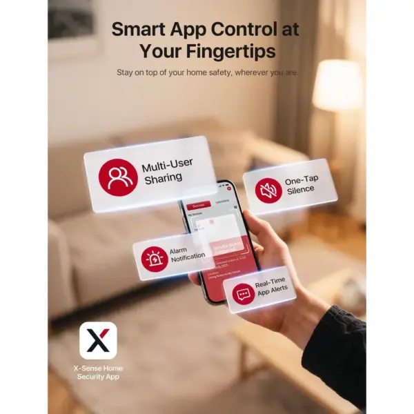 X-Sense XS0E-iR - Wi-Fi smoke alarm with night mode, single unit — 4 X-Sense XS0E-iR - Wi-Fi smoke alarm with night mode, single unit — 4