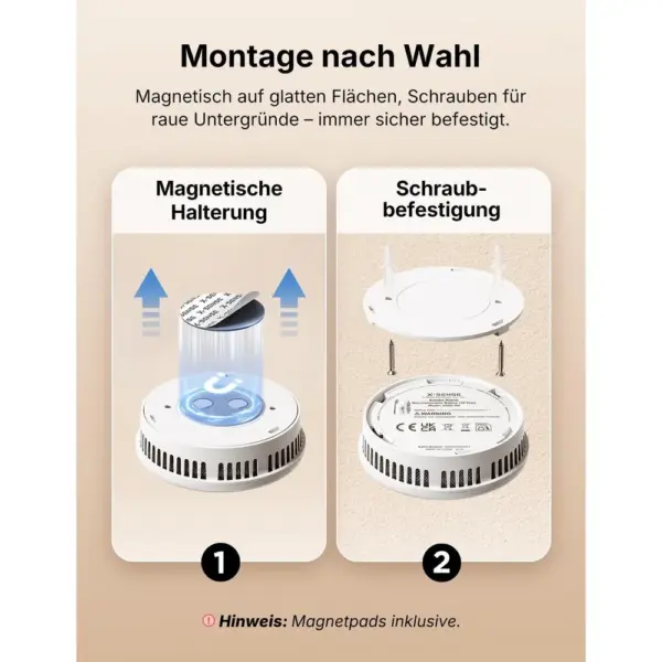 X-Sense XS0G-SN - Flacher Rauchmelder mit Magnethalterung, 6er-Set — 5 X-Sense XS0G-SN - Flacher Rauchmelder mit Magnethalterung, 6er-Set — 5